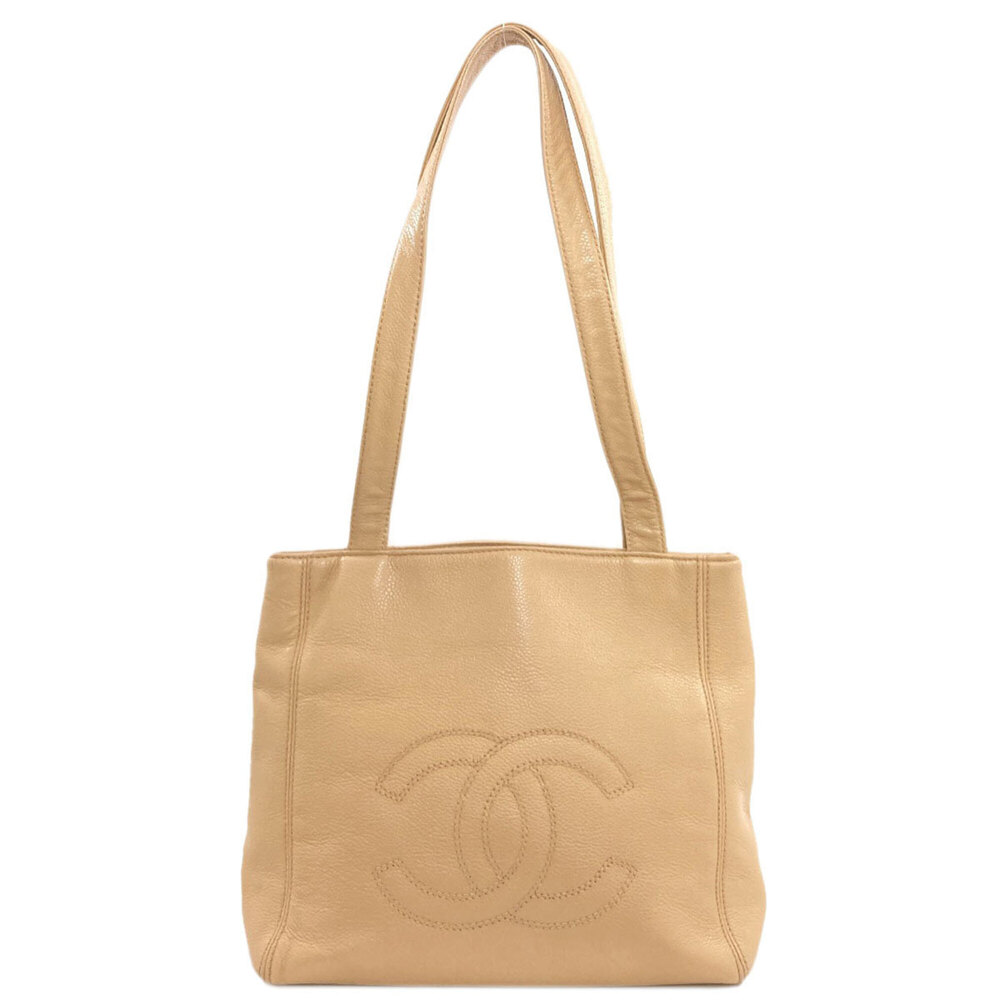 Chanel Coco Mark Gold Hardware Handbag Grained Calfskin Women's CHANEL